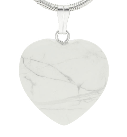 Magnesite heart pendant | 2x2 cm
