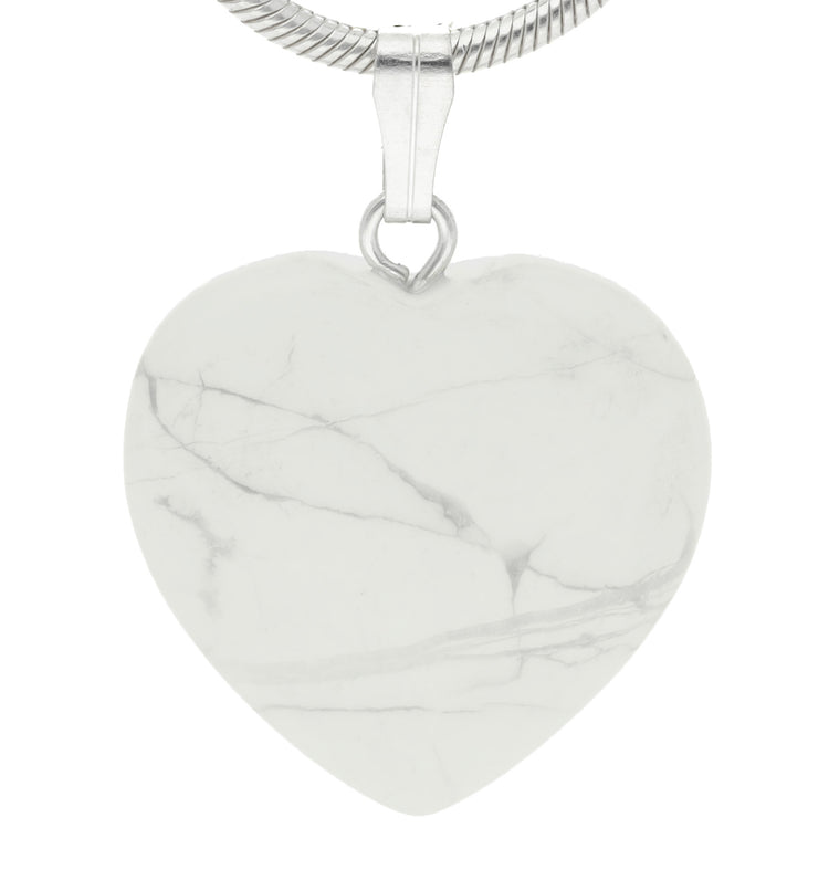 Magnesite heart pendant | 2x2 cm