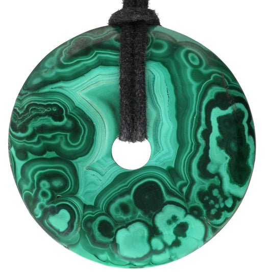 Malachite Donut | 40 mm Pendant + Cotton Cord