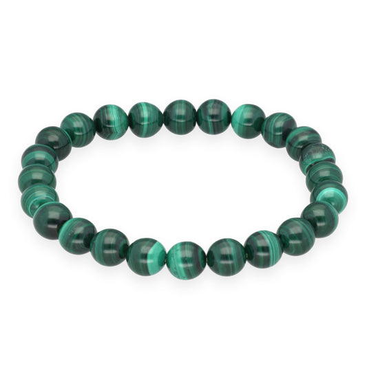 Malachite bead bracelet | 8 mm