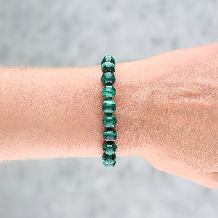 Malachite bead bracelet | 8 mm