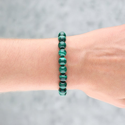 Malachite bead bracelet | 8 mm