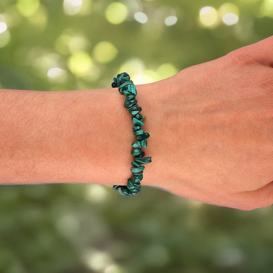 Malachite chip bracelet