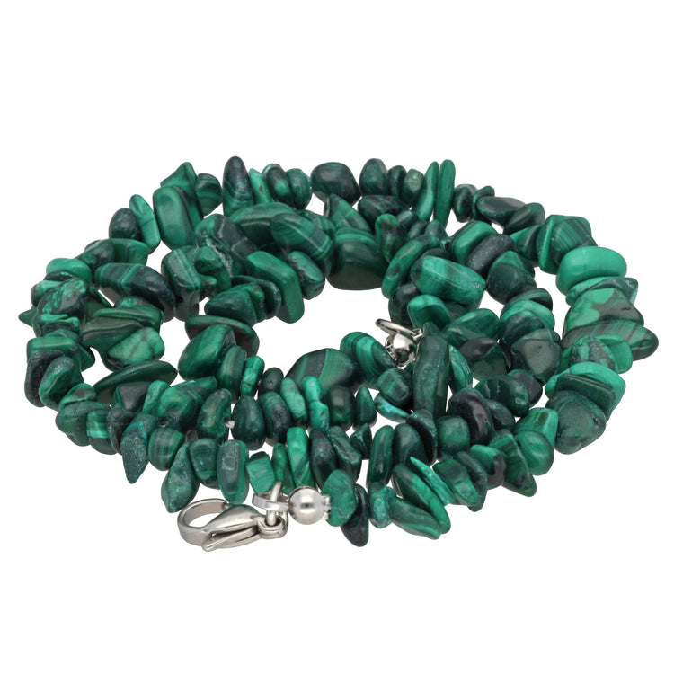 Malachite chip necklace | 45 cm + clasp