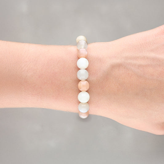 Moonstone bead bracelet | 8 mm