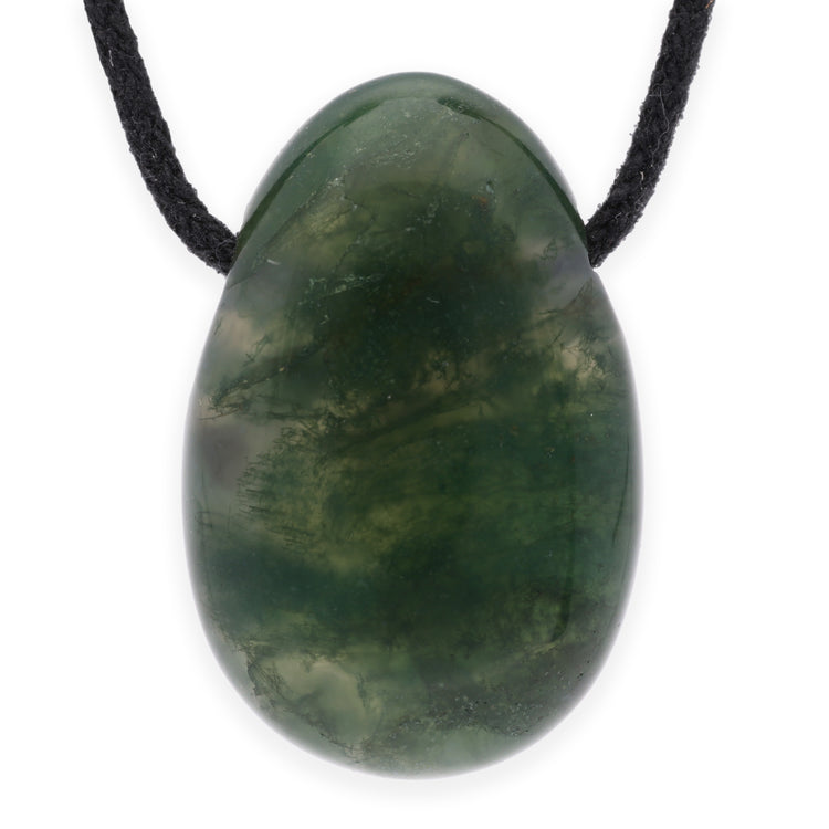 Moss agate drop pendant