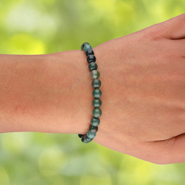 Moosachat Kugelarmband | 6 mm