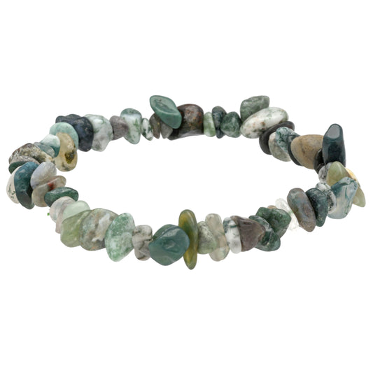 Moss agate chip bracelet