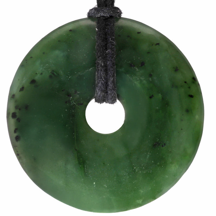 Jade (Nephrite) Donut | 40 mm Pendant + Cotton Cord