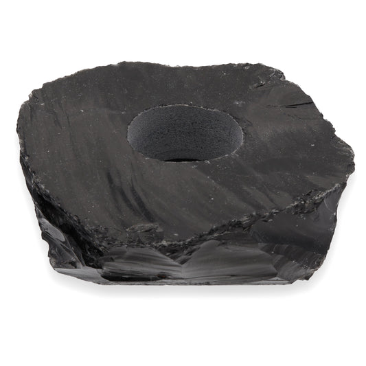 Obsidian, black tealight holder