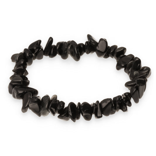 Obsidian, schwarz Splitterarmband