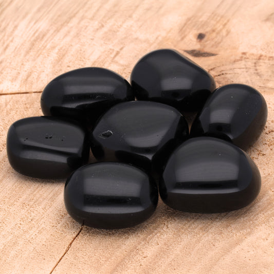 Obsidian, black tumbled stone