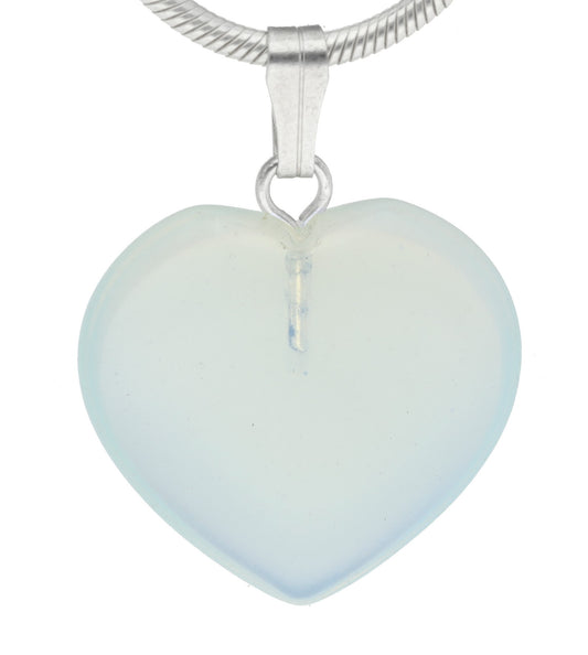 Opal glass heart pendant | 2x2 cm