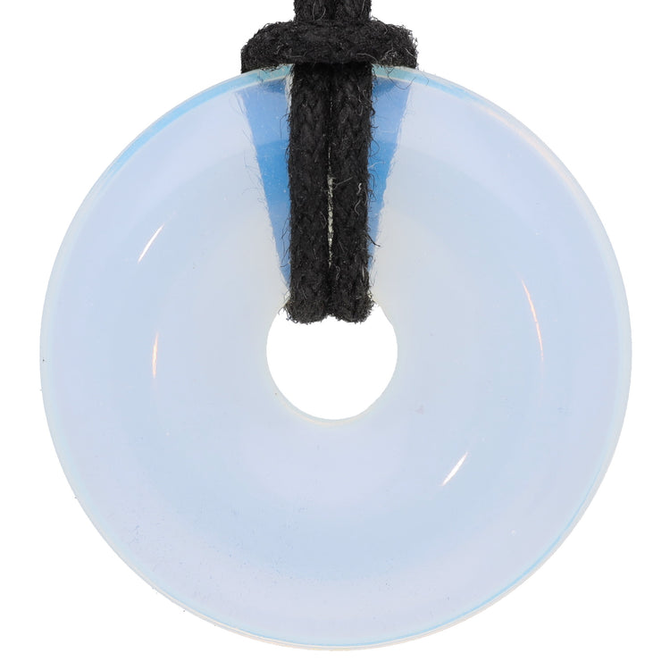 Opal glass donut | 30 mm pendant + cotton cord