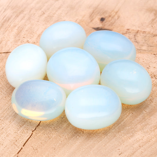 Opal glass tumbled stone