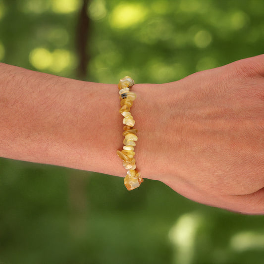 Opal, yellow chip bracelet