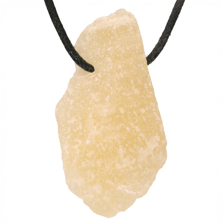 Orange calcite rough stone pendant