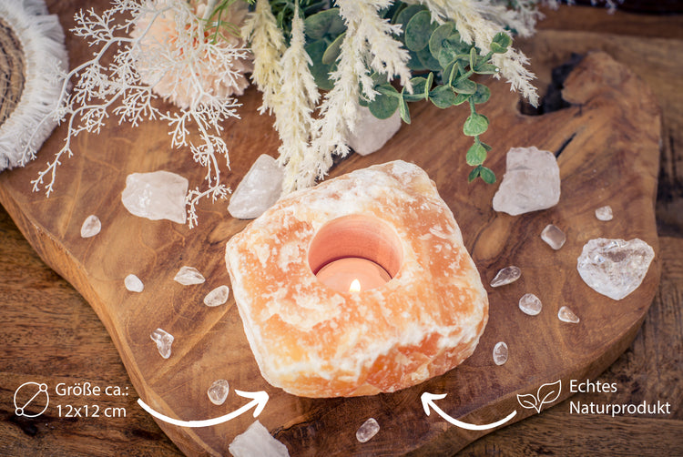 Orange Calcite Tealight Holder
