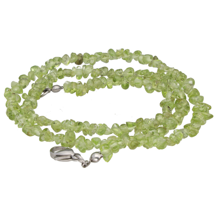 Peridot chip necklace | 45+5 cm extension with clasp