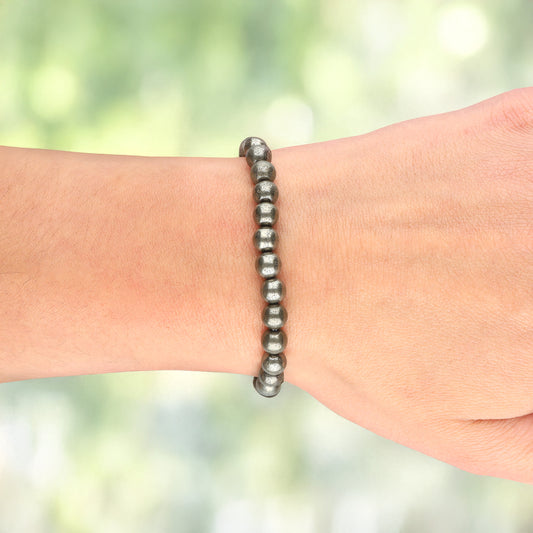 Pyrite bead bracelet | 6 mm