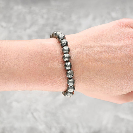 Pyrite bead bracelet | 8 mm