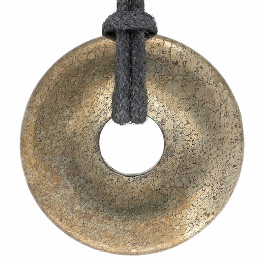Pyrite Donut | 30 mm Pendant + Cotton Cord