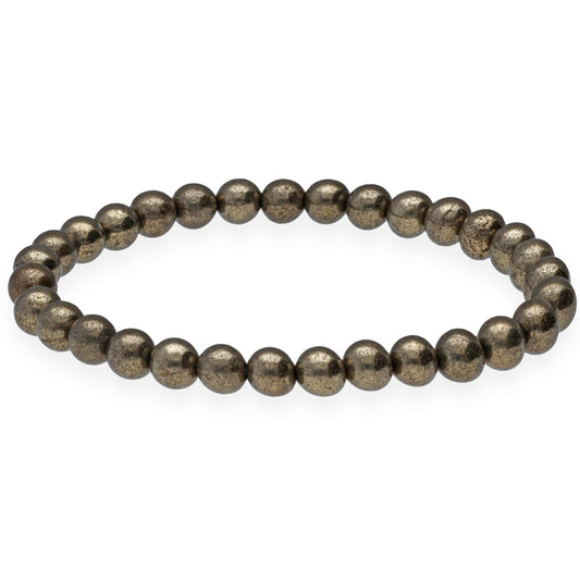 Pyrite bead bracelet | 6 mm