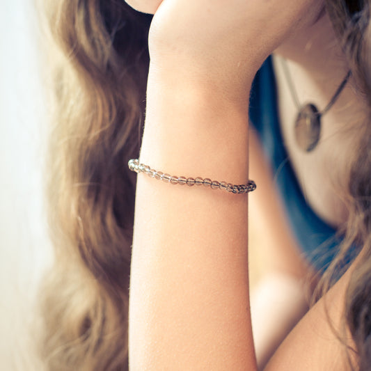 Rauchquarz Mini-Kugelarmband | 4 mm