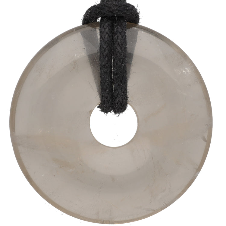 Smoky Quartz Donut | 30 mm Pendant + Cotton Cord