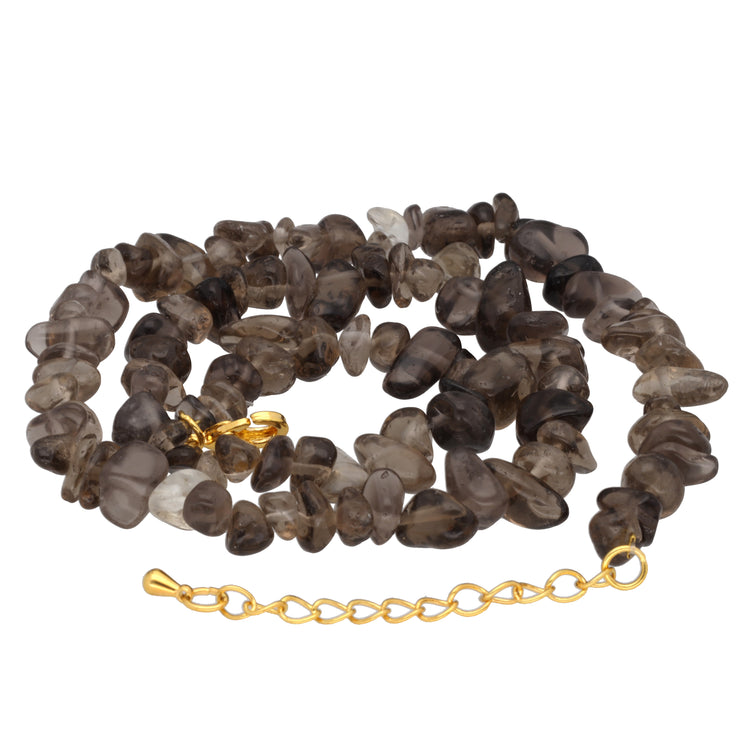 Smoky quartz chip necklace | 45 cm + clasp