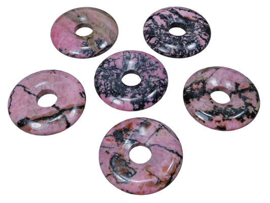 Rhodonite Donut | 30 mm Pendant + Cotton Cord