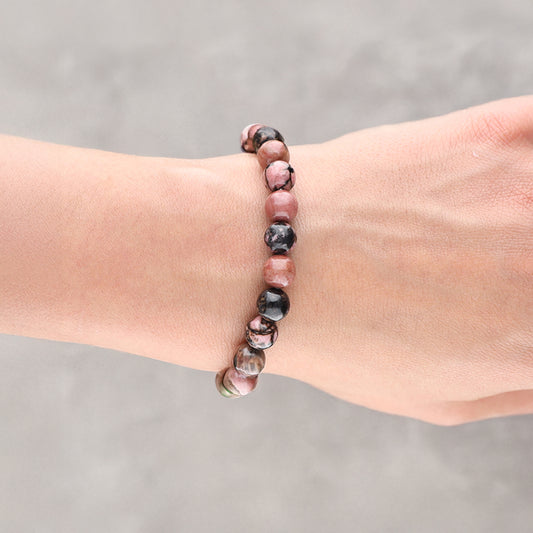 Rhodonite bead bracelet | 8 mm