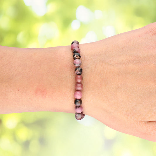 Rhodonite bead bracelet | 6 mm