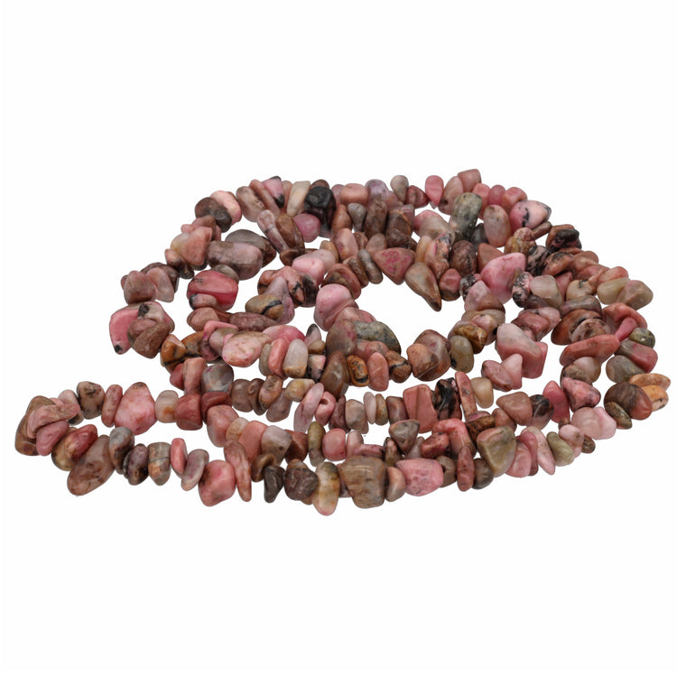 Rhodonite splinter chain | 80 cm