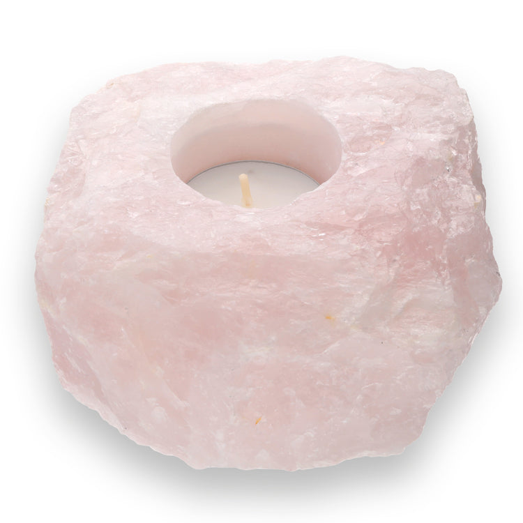 Rose quartz tealight holder