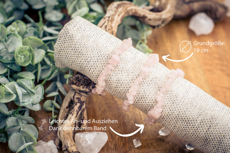 Rosenquarz Splitterarmband