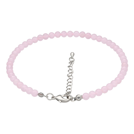 Rose quartz anklet | 4mm