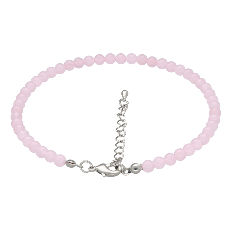 Rose quartz anklet | 4mm