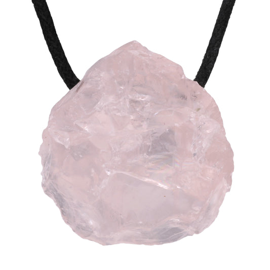 Rose quartz rough stone pendant