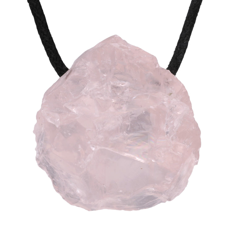 Rose quartz rough stone pendant