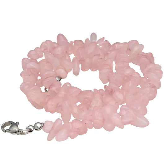 Rose quartz chip necklace | 45 cm + clasp