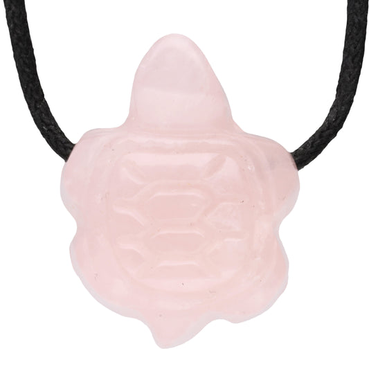 Rose quartz turtle pendant
