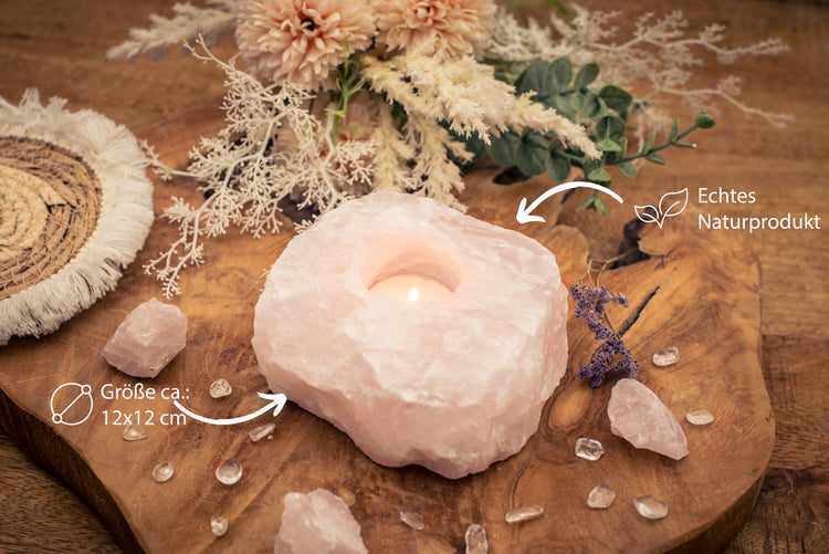 Rose quartz tealight holder