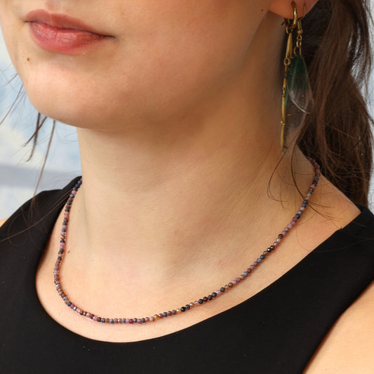 Ruby-Sapphire | High-quality necklace | 2 mm