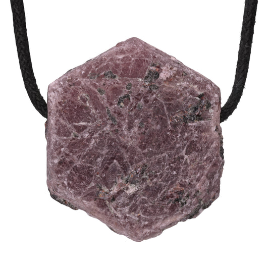 Ruby rough stone pendant