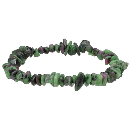 Zoisite with ruby sliver bracelet