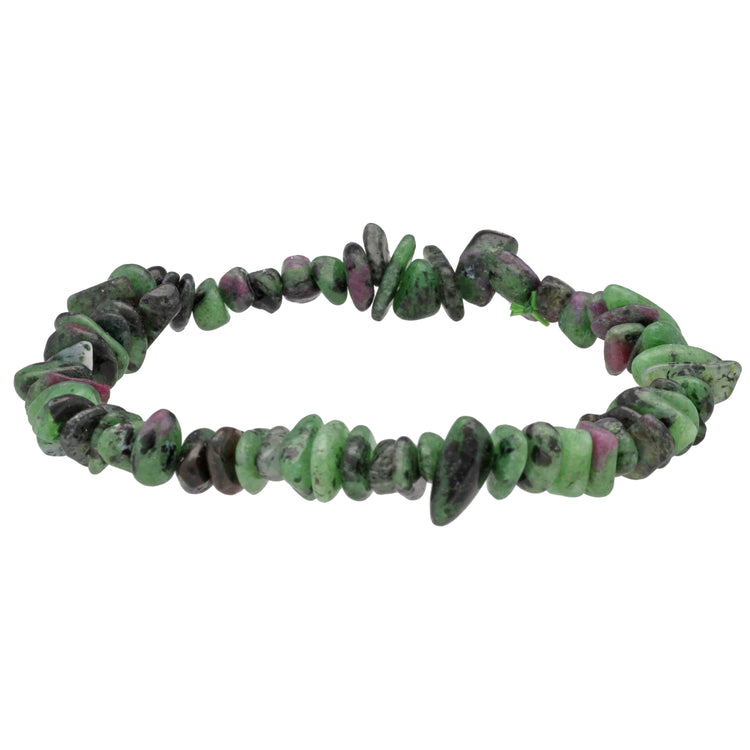 Zoisite with ruby sliver bracelet