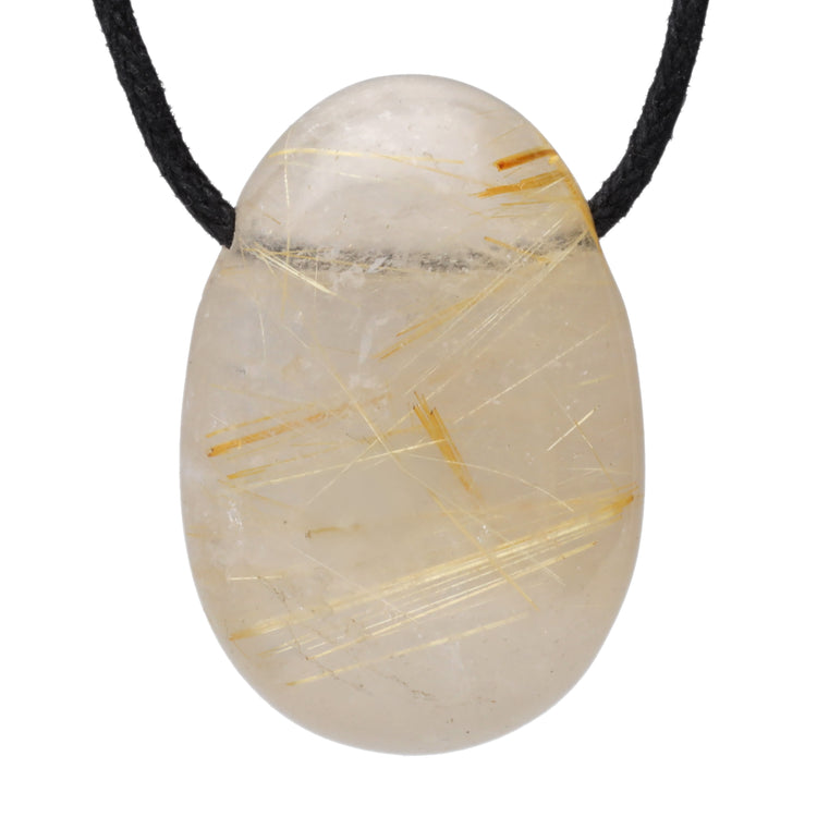 Rutilated quartz drop pendant