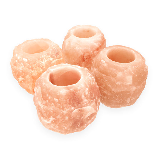 Salt crystal tealight holder set of 4