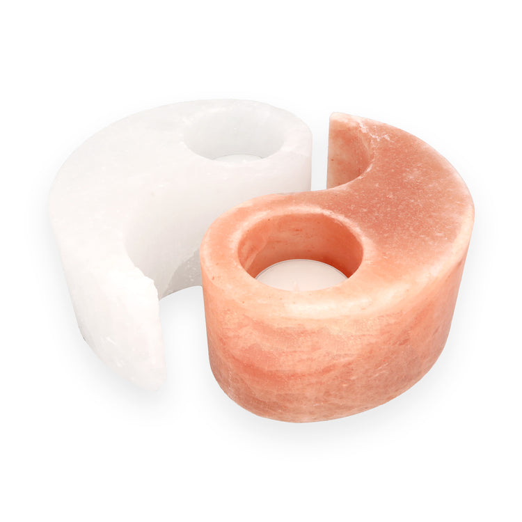 Salt crystal tealight holder "Yin&Yang"